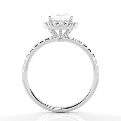 Prong-Einstellung Moissanit Halo-Verlobungsring