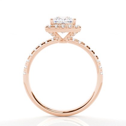 Diamant-Halo-Verlobungsring In Krappenfassung