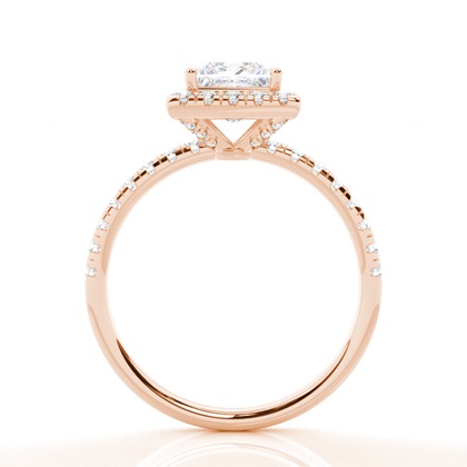 Prong-Einstellung Moissanit Halo-Verlobungsring