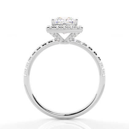 Diamant-Halo-Verlobungsring In Krappenfassung