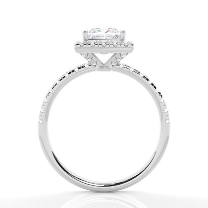 Prong-Einstellung Moissanit Halo-Verlobungsring