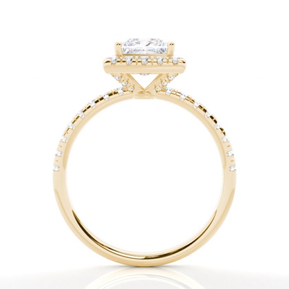 Prong-Einstellung Moissanit Halo-Verlobungsring