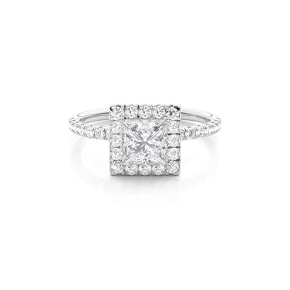 Princess Halo Diamond Engagement Rings