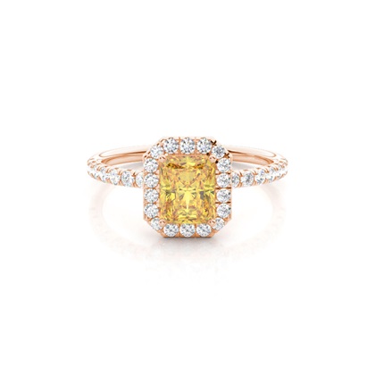 Yellow Diamond Halo Engagement Ring
