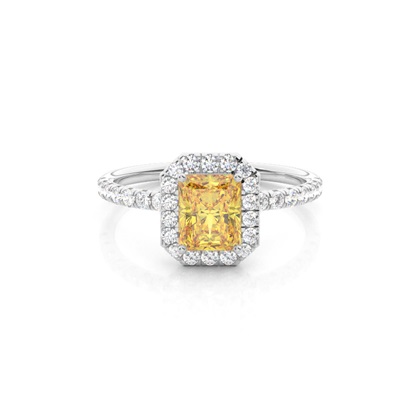 Yellow Diamond Halo Engagement Ring