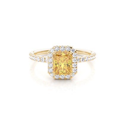 Yellow Diamond Halo Engagement Ring