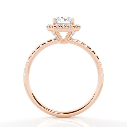 Diamant-Halo-Verlobungsring In Krappenfassung