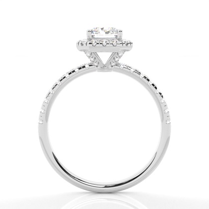 Diamant-Halo-Verlobungsring In Krappenfassung