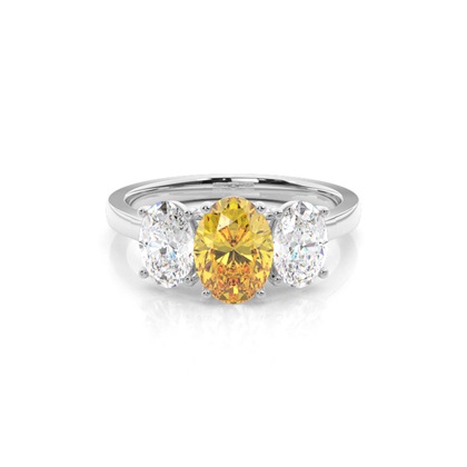 Yellow Diamond Trilogy Engagement Ring