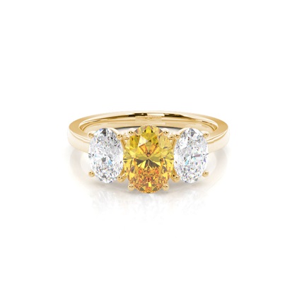 Yellow Diamond Trilogy Engagement Ring