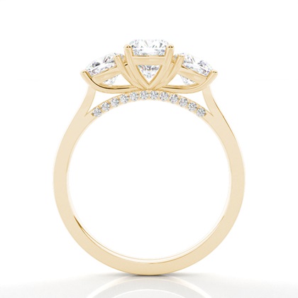 Trilogie-Diamant-Verlobungsring In Krappenfassung