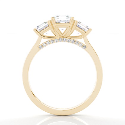 2.00 Carat Gelbgold Trilogie Verlobungsringe