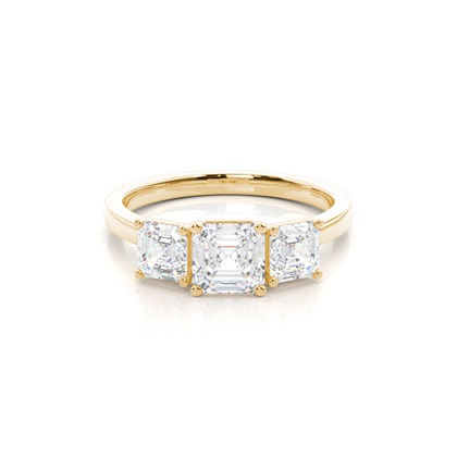 Yellow Gold Three Stone Diamond Rings