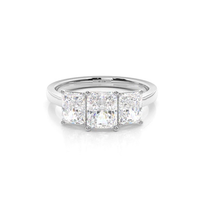 Silver 3 Stone Diamond Rings