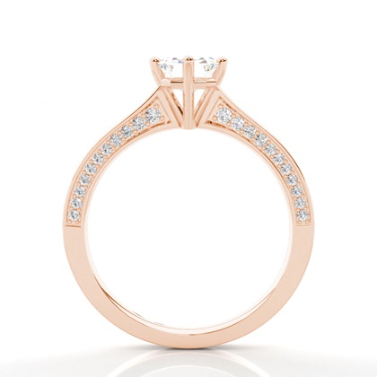 4 Prong-Einstellung Runder Diamantseite Stein Verlobungsring