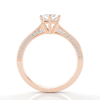 4 Prong-Einstellung Runder Diamantseite Stein Verlobungsring