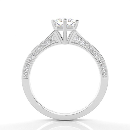 4 Prong-Einstellung Runder Diamantseite Stein Verlobungsring