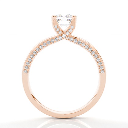 4 Prong-Einstellung Runder Diamantseite Stein Verlobungsring