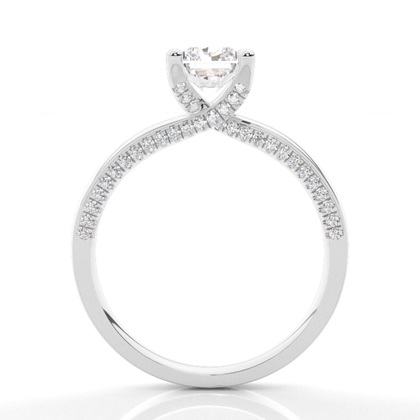 4 Prong-Einstellung Runder Diamantseite Stein Verlobungsring