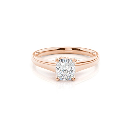 4 Prong Setting Round Diamond Side Stone Engagement Ring