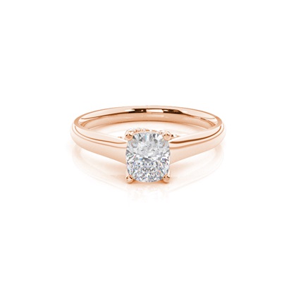 4 Prong Setting Round Moissanite Side Stone Engagement Ring