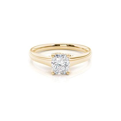 4 Prong Setting Round Diamond Side Stone Engagement Ring