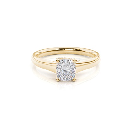 4 Prong Setting Round Moissanite Side Stone Engagement Ring