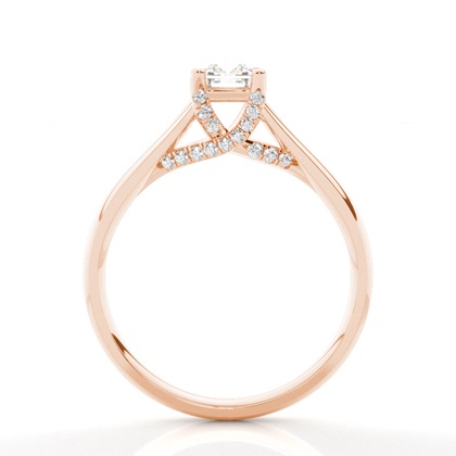 4 Prong-Einstellung Runder Diamantseite Stein Verlobungsring