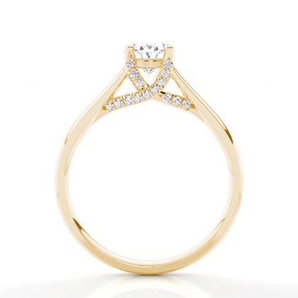 4 Prong-Einstellung Runder Diamantseite Stein Verlobungsring