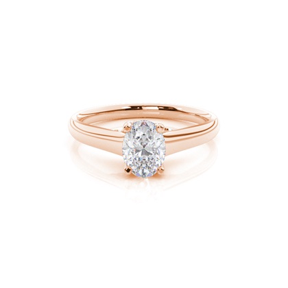 4 Prong Setting Round Moissanite Side Stone Engagement Ring