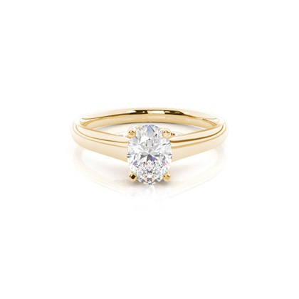 4 Prong Setting Round Diamond Side Stone Engagement Ring