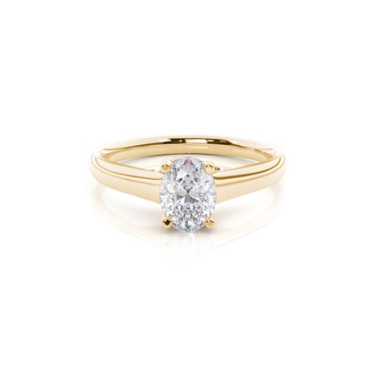 4 Prong Setting Round Moissanite Side Stone Engagement Ring