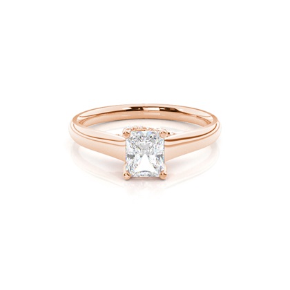 4 Prong Setting Round Diamond Side Stone Engagement Ring