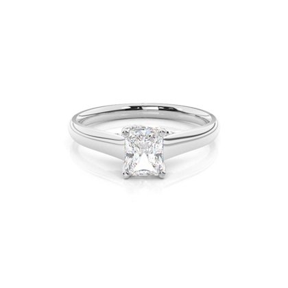 4 Prong Setting Round Diamond Side Stone Engagement Ring