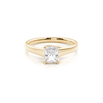 4 Prong Setting Round Diamond Side Stone Engagement Ring