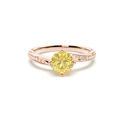 Rose Gold Yellow Diamond Engagement Rings 