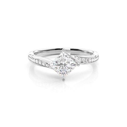 Silver Diamond Engagement Rings