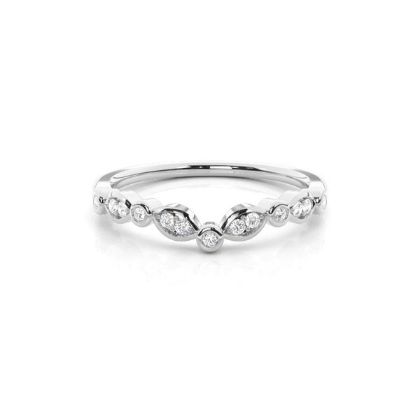 Bezel and Micro Prong Set Diamond Half Eternity Ring