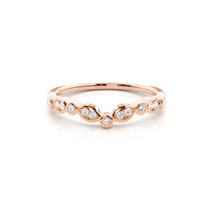 Round Rose Gold Women's Wedding Bands