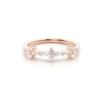 Round Rose Gold Women's Wedding Bands