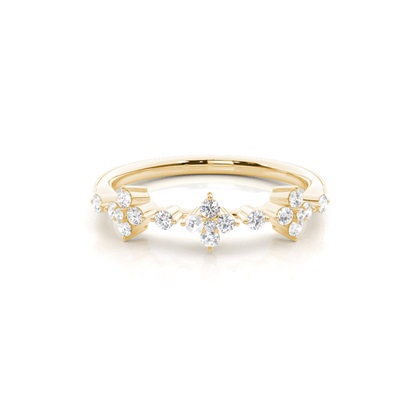 Round Yellow Gold Women's Wedding Bands