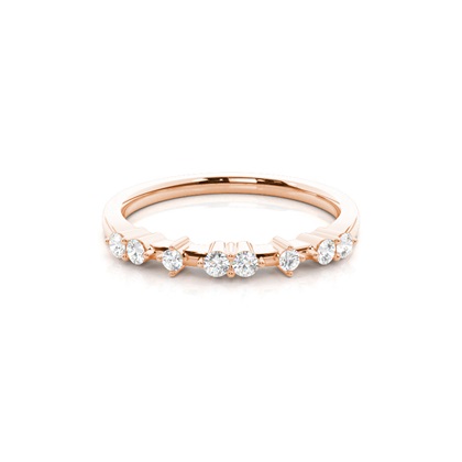 Round Rose Gold Eternity Diamond Rings