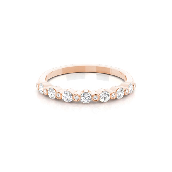 Channel and Bezel Set Diamond Half Eternity Ring