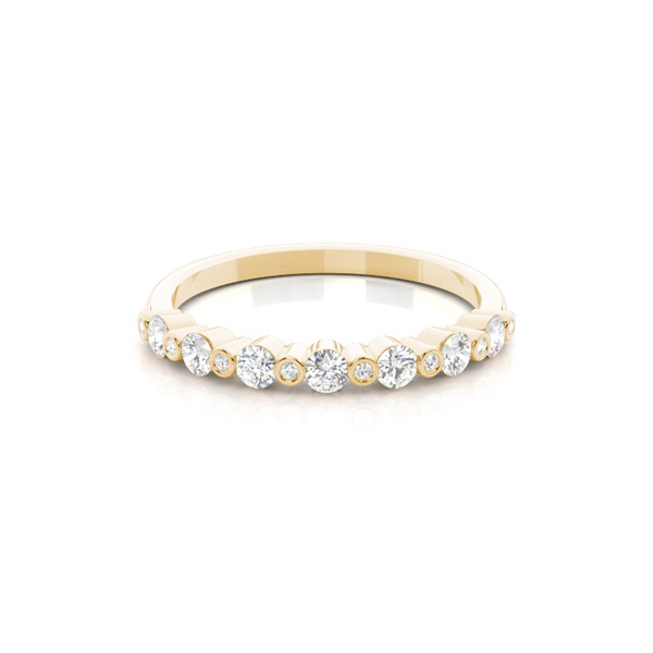 Channel and Bezel Set Diamond Half Eternity Ring