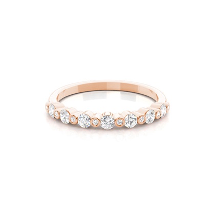 Channel and Bezel Set Diamond Half Eternity Ring