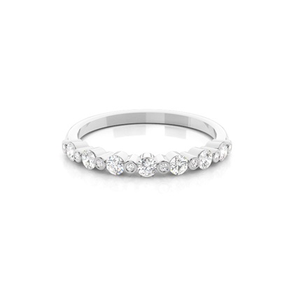 Channel and Bezel Set Diamond Half Eternity Ring