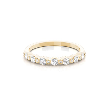 Channel and Bezel Set Diamond Half Eternity Ring