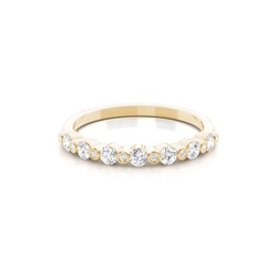 Channel and Bezel Set Diamond Half Eternity Ring