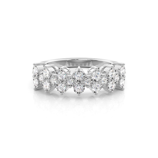 Prong Illusion Setting Diamond Half Eternity Ring