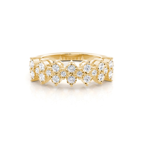 Prong Illusion Setting Diamond Half Eternity Ring